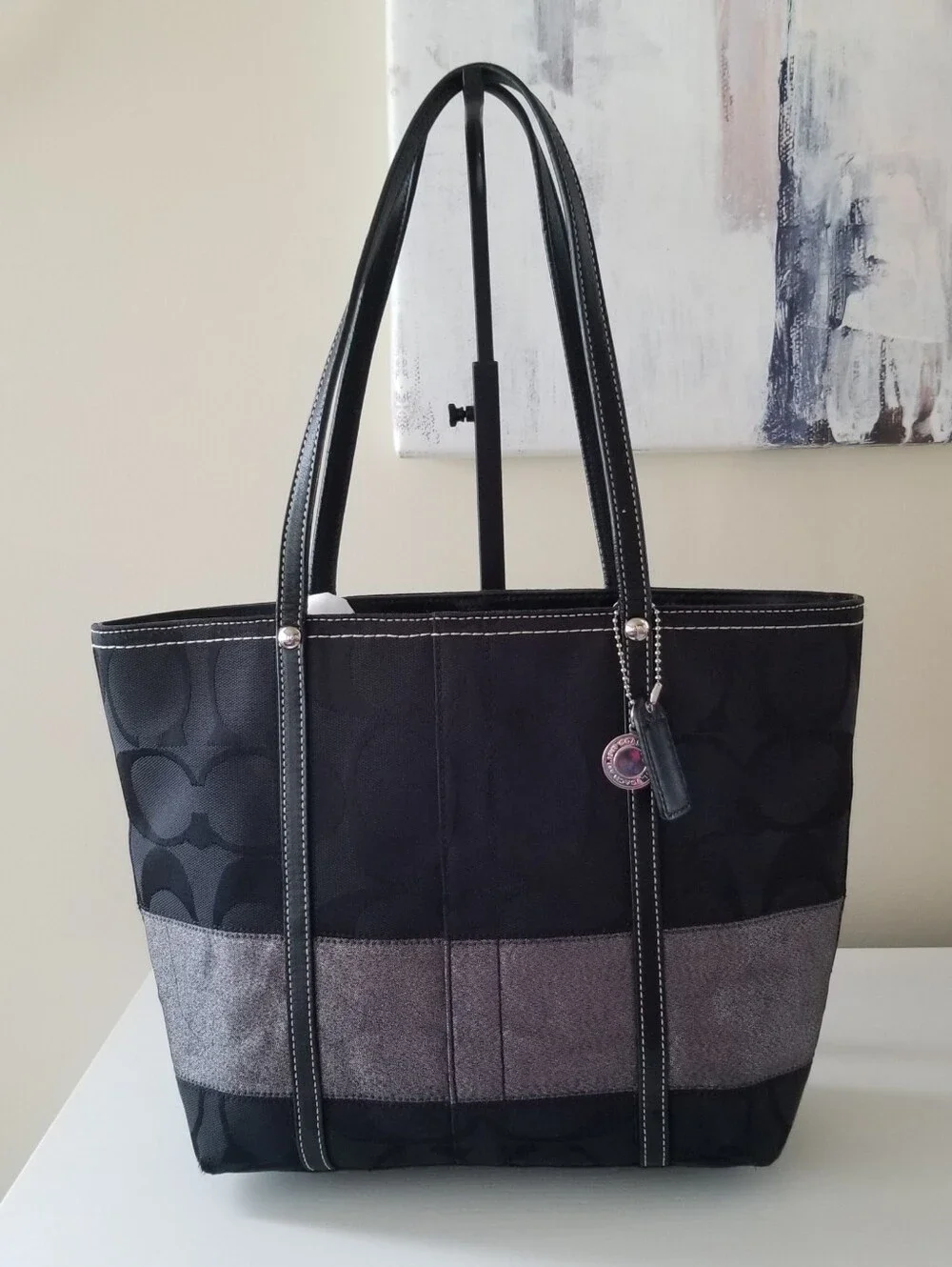 Coach Canvas Stripe Tote
